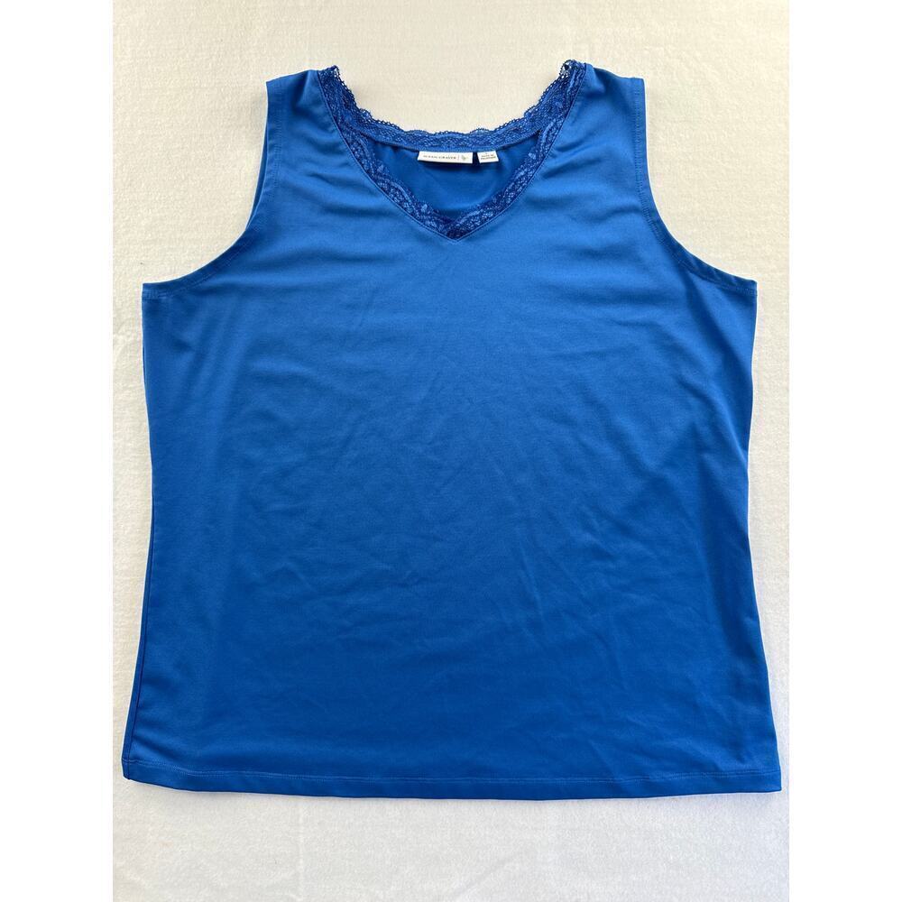 Women’s Susan Graver Blue Lace Tank Top Sz L